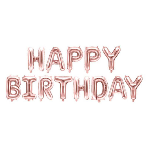 Picture of FOIL BALLOON HAPPY BIRTHDAY ROSE GOLD 340 X 35CM
